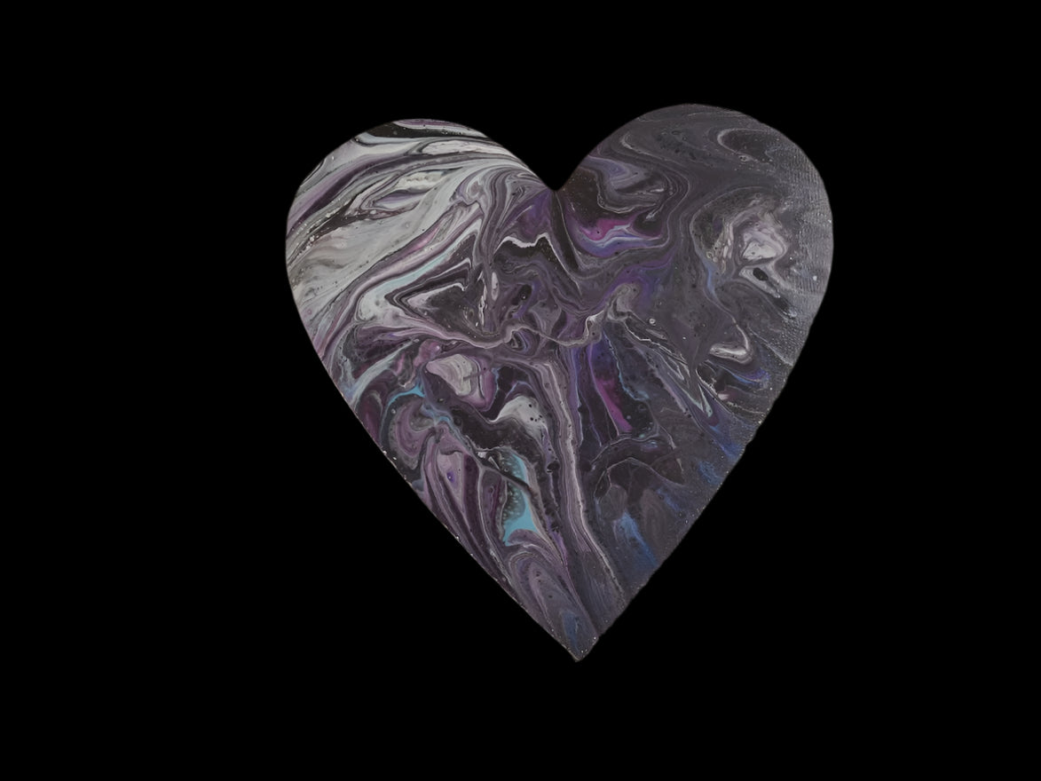 SHINE HIS LIGHT WITH!! DIVINE FAITH 714 original spin/pour art 12" Heart #15