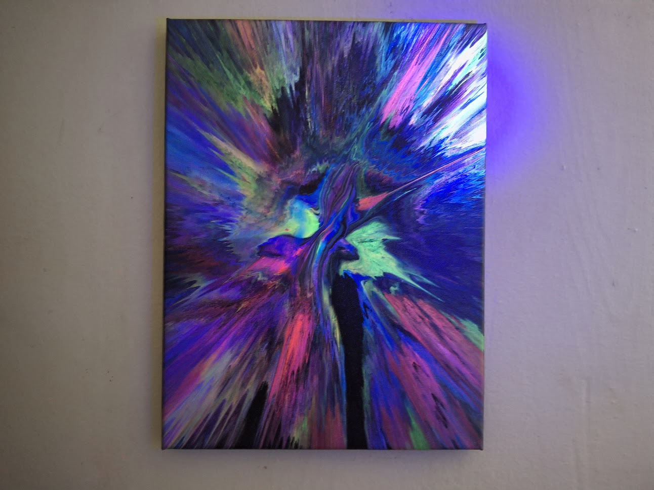 SHINE HIS LIGHT WITH!! DIVINE FAITH 714 original spin/pour art 9"x12" #1992