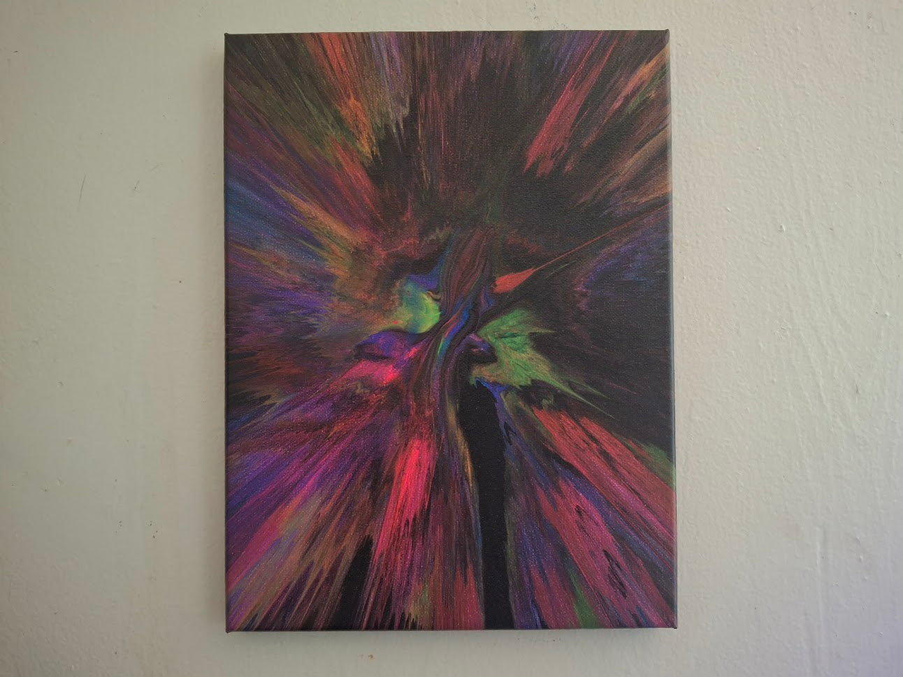 SHINE HIS LIGHT WITH!! DIVINE FAITH 714 original spin/pour art 9"x12" #1992