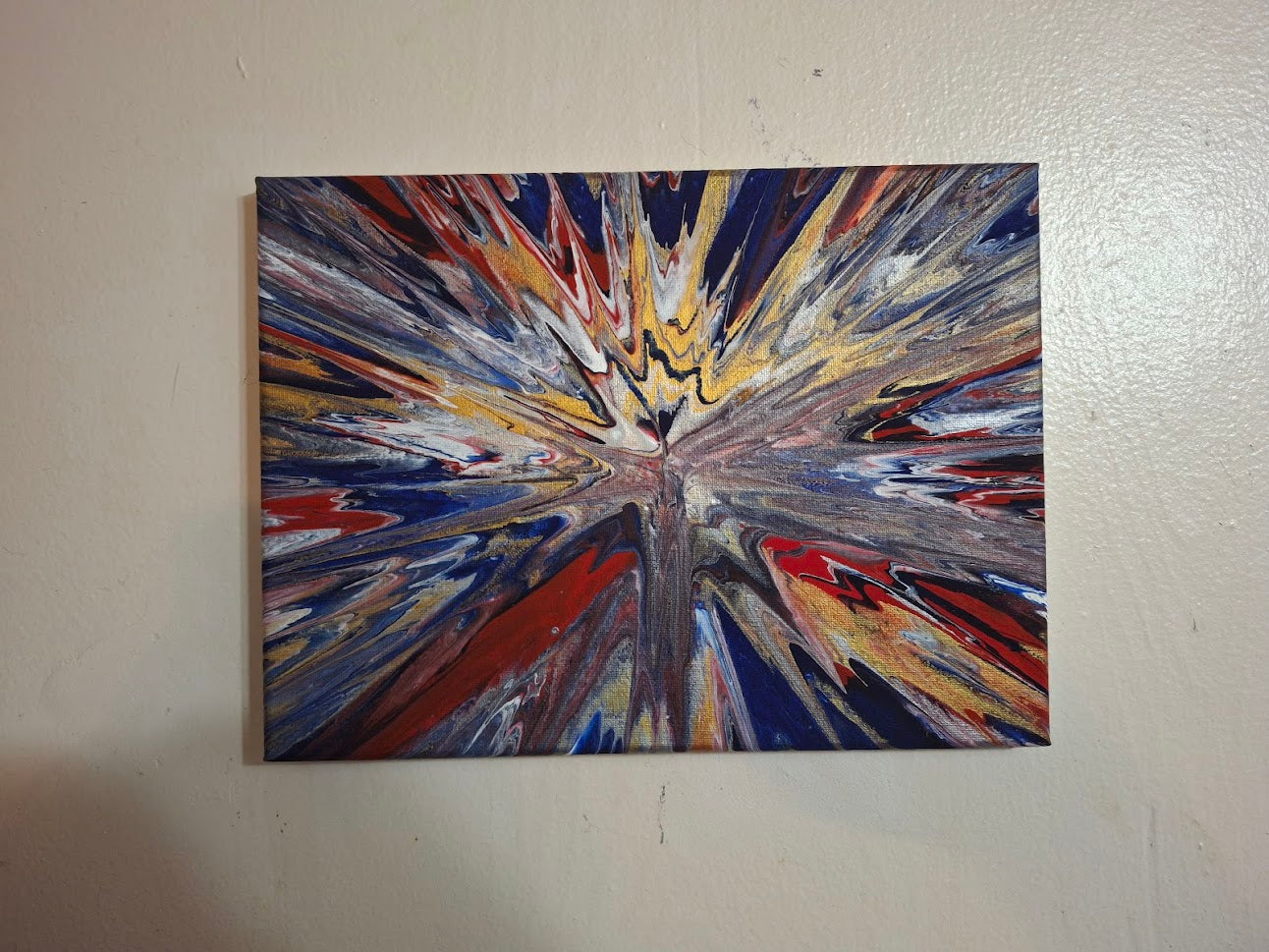 SHINE HIS LIGHT WITH!! DIVINE FAITH 714 original spin/pour art 9"x12" 2001