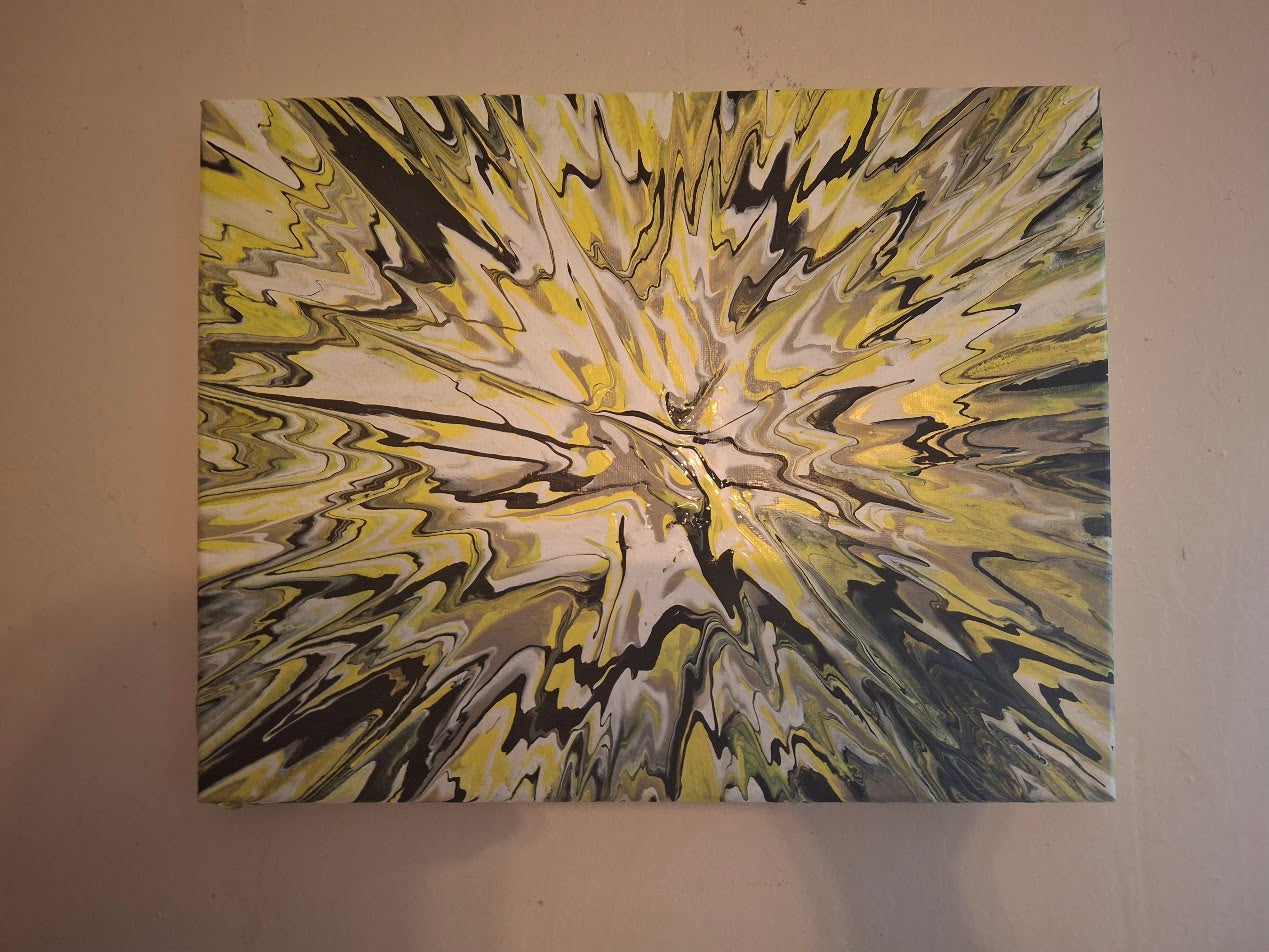 SHINE HIS LIGHT WITH!! DIVINE FAITH 714 original spin/pour art 11"x14" #700