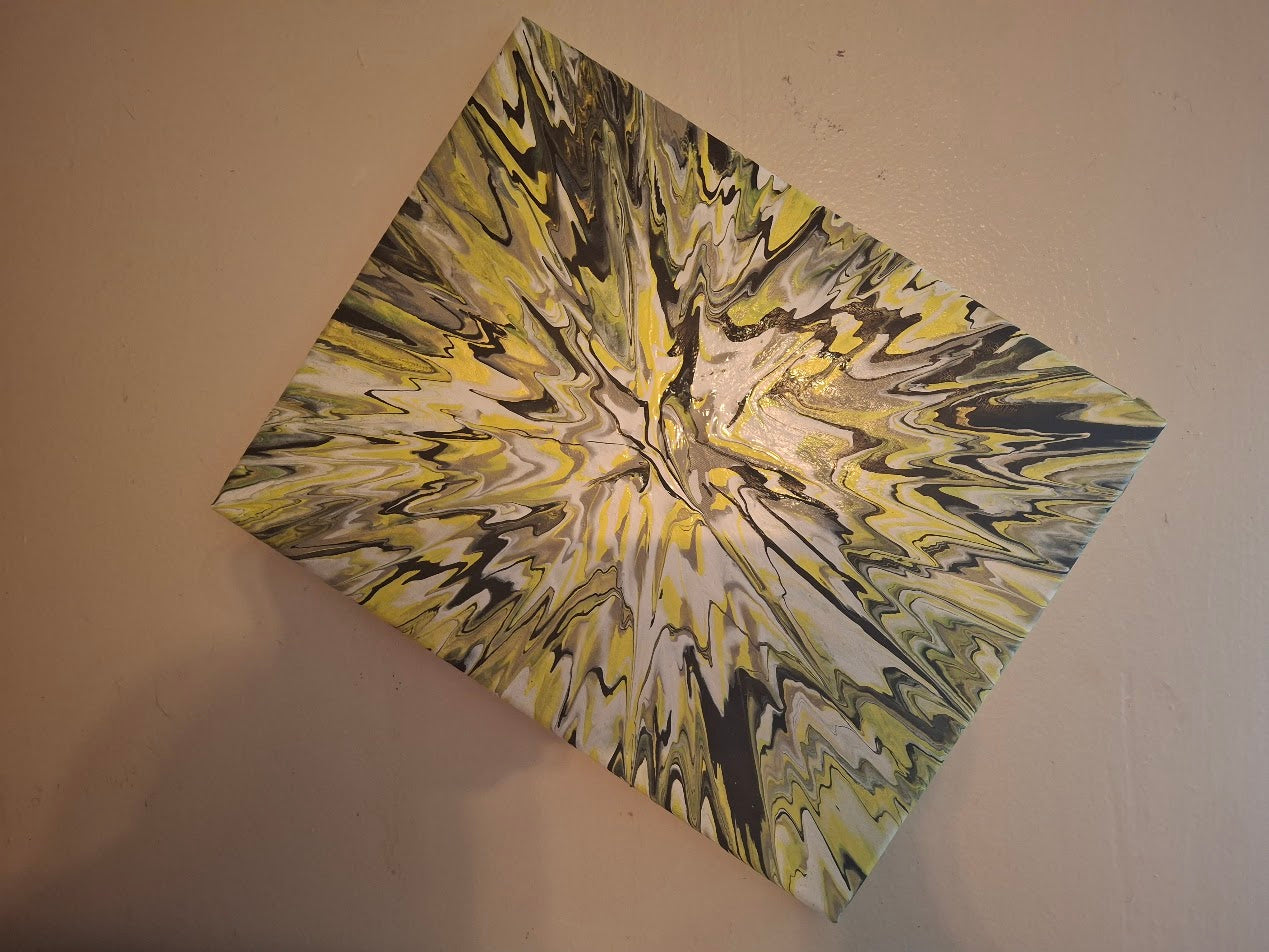 SHINE HIS LIGHT WITH!! DIVINE FAITH 714 original spin/pour art 11"x14" #700