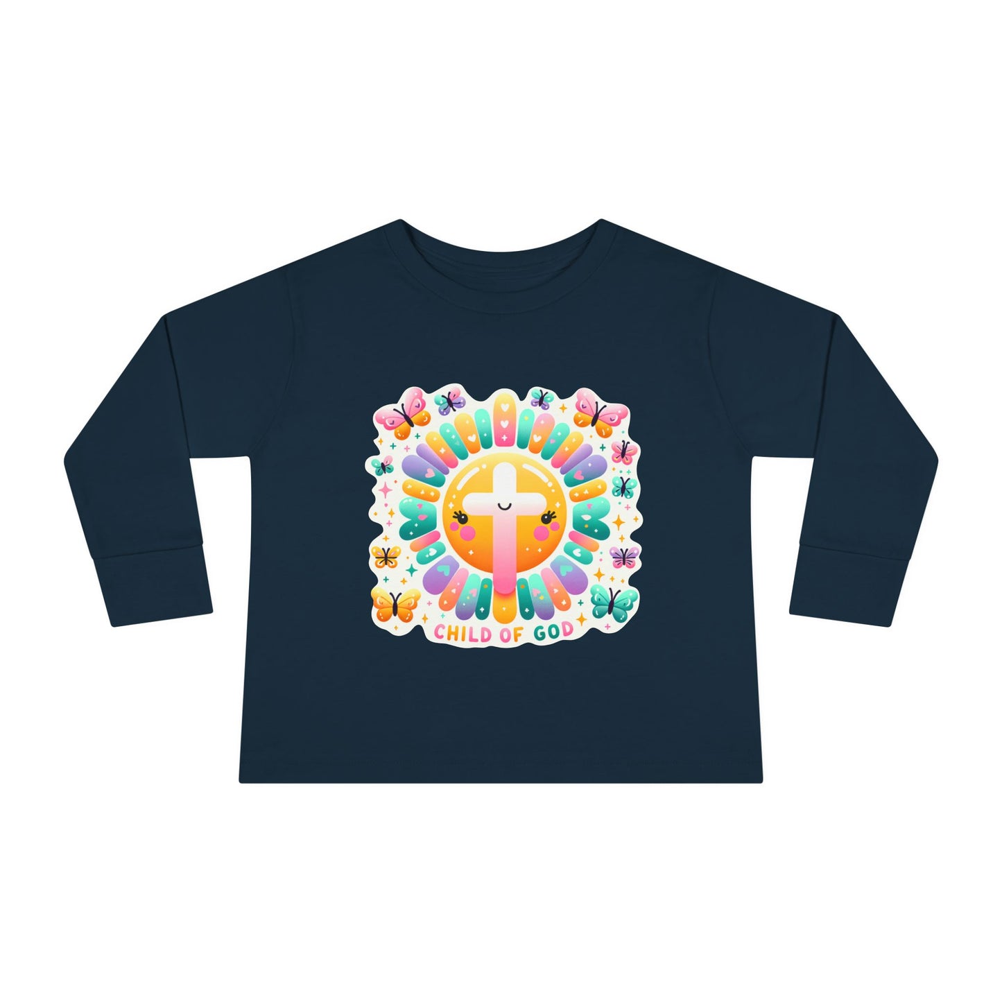 Toddler Long Sleeve Tee – Cute Christian Kids Shirt  Divine Faith Armor