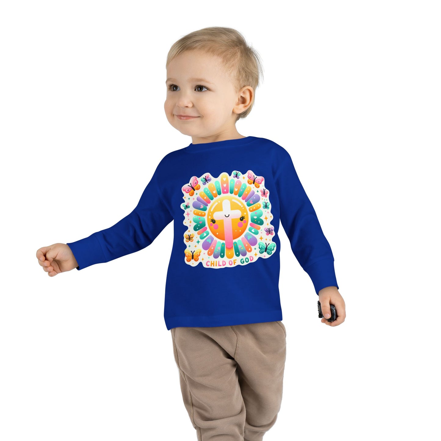 Toddler Long Sleeve Tee – Cute Christian Kids Shirt  Divine Faith Armor