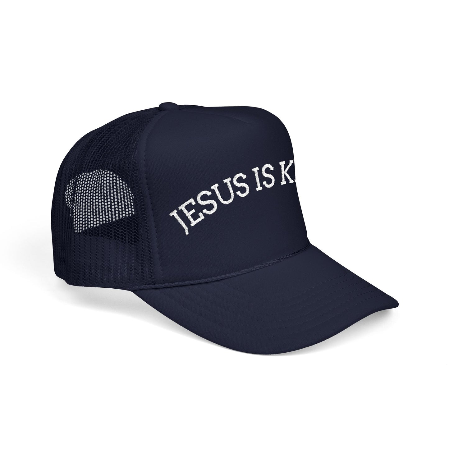 Jesus Is King Foam Trucker Hat – Christian Streetwear | Divine Faith Armor