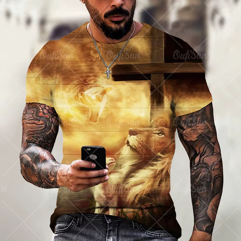 Christ Jesus T-Shirt for Mens 3D Print T Shirt Free Shipping Clothes Short Sleeve Streetwear Vintage Tops Tee Shirt Men Clothing