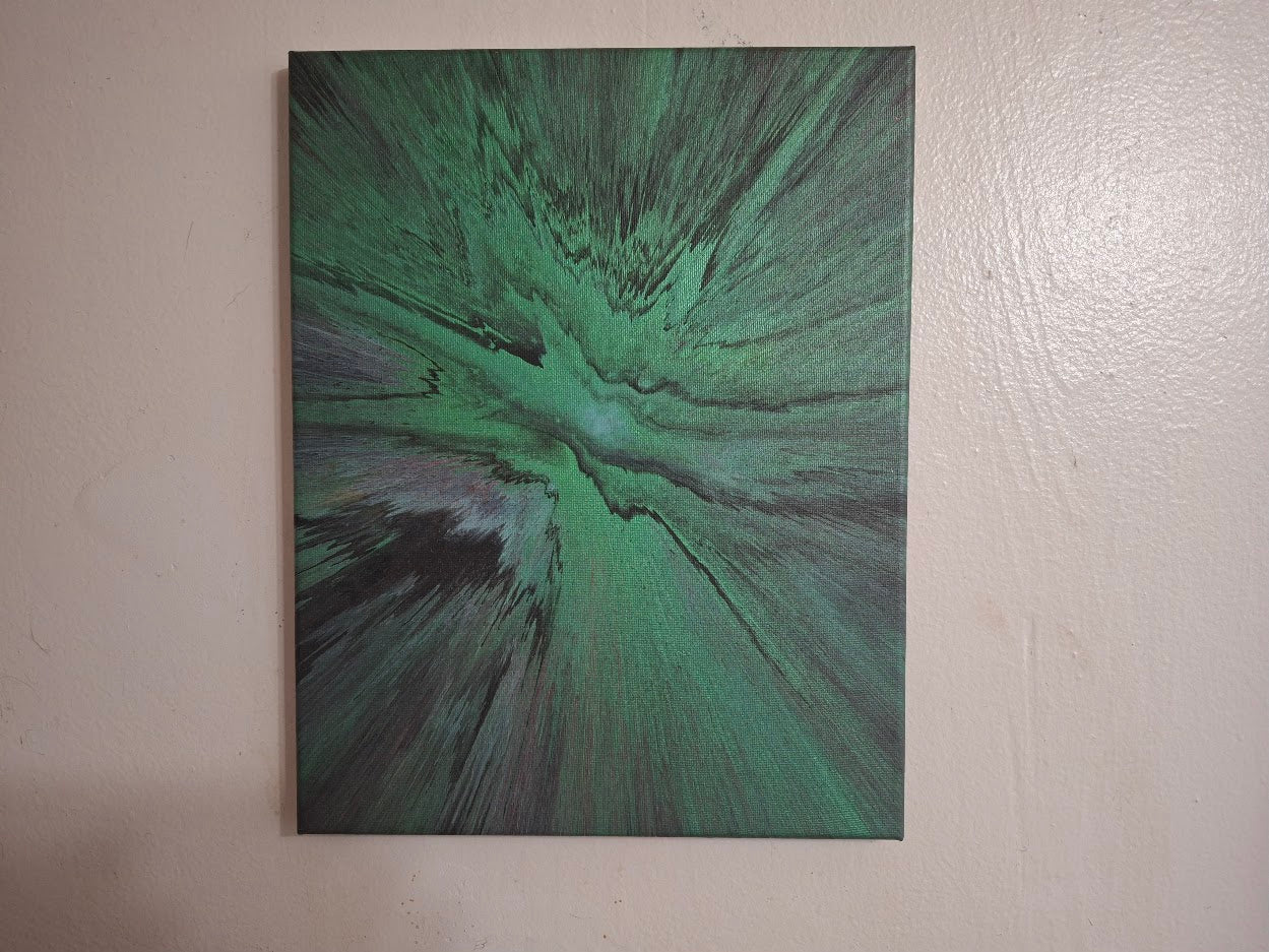 SHINE HIS LIGHT WITH!! DIVINE FAITH 714 original spin/pour art 11"x14" #26