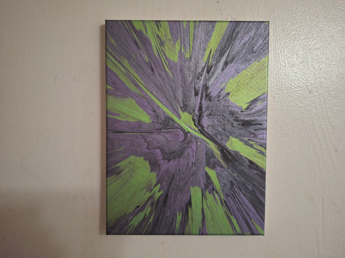 SHINE HIS LIGHT WITH!! DIVINE FAITH 714 original spin/pour art 9"x12" #29