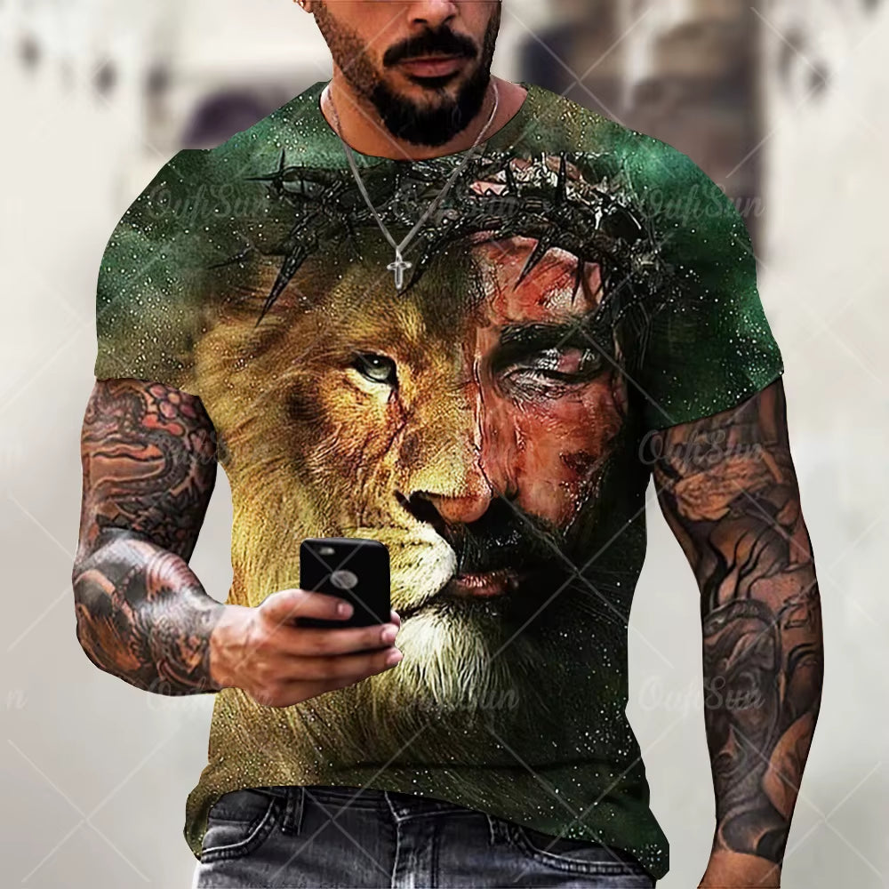 Christ Jesus T-Shirt for Mens 3D Print T Shirt Free Shipping Clothes Short Sleeve Streetwear Vintage Tops Tee Shirt Men Clothing