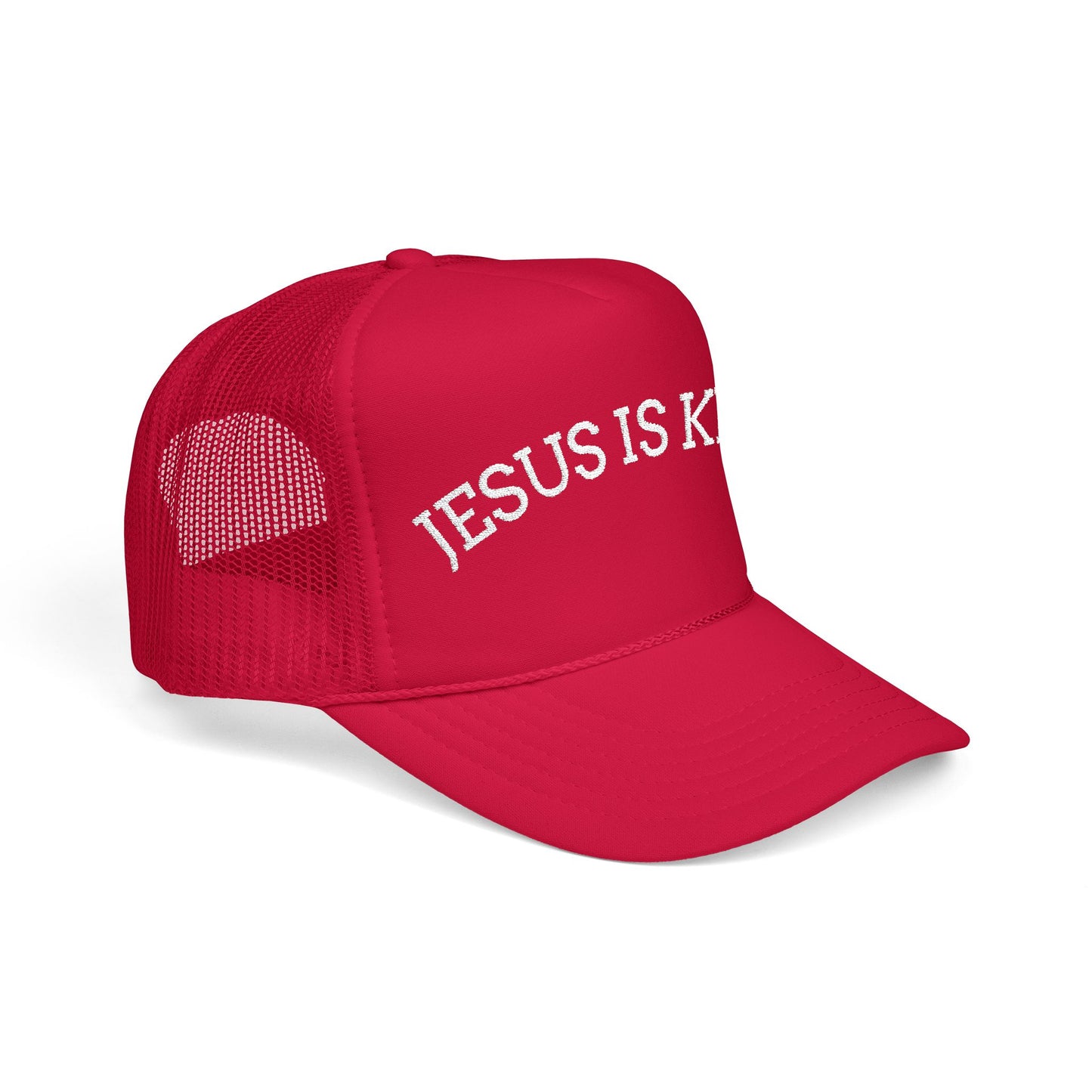 Jesus Is King Foam Trucker Hat – Christian Streetwear | Divine Faith Armor