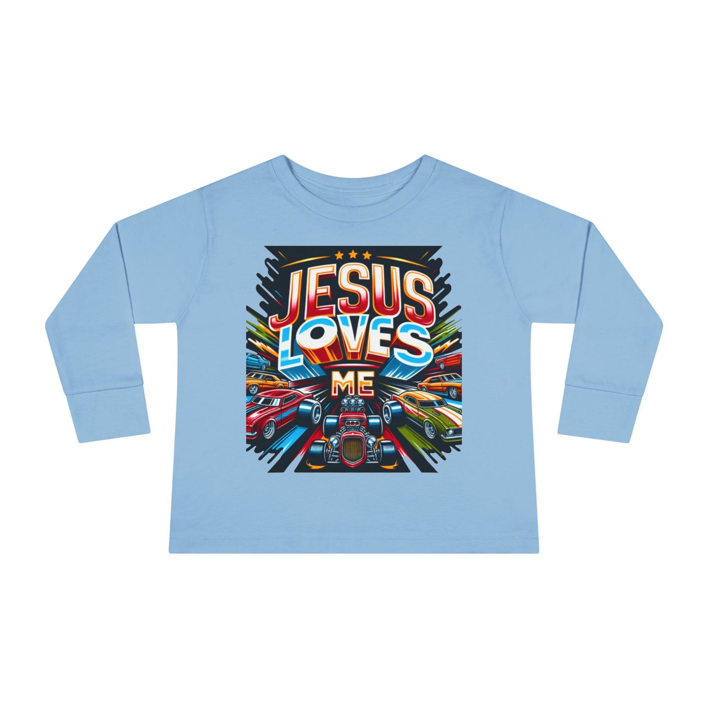 Copy of Jesus Loves Me Toddler Long Sleeve Tee - Personalized Back, Christian Kids Apparel, Perfect for Easter, Birthdays, Playdates, Everyday Wear
