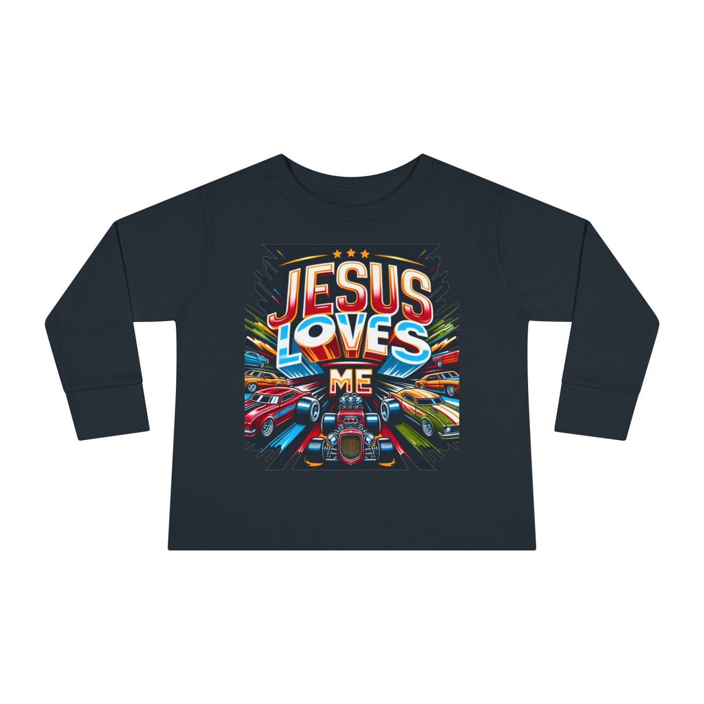 Copy of Jesus Loves Me Toddler Long Sleeve Tee - Personalized Back, Christian Kids Apparel, Perfect for Easter, Birthdays, Playdates, Everyday Wear
