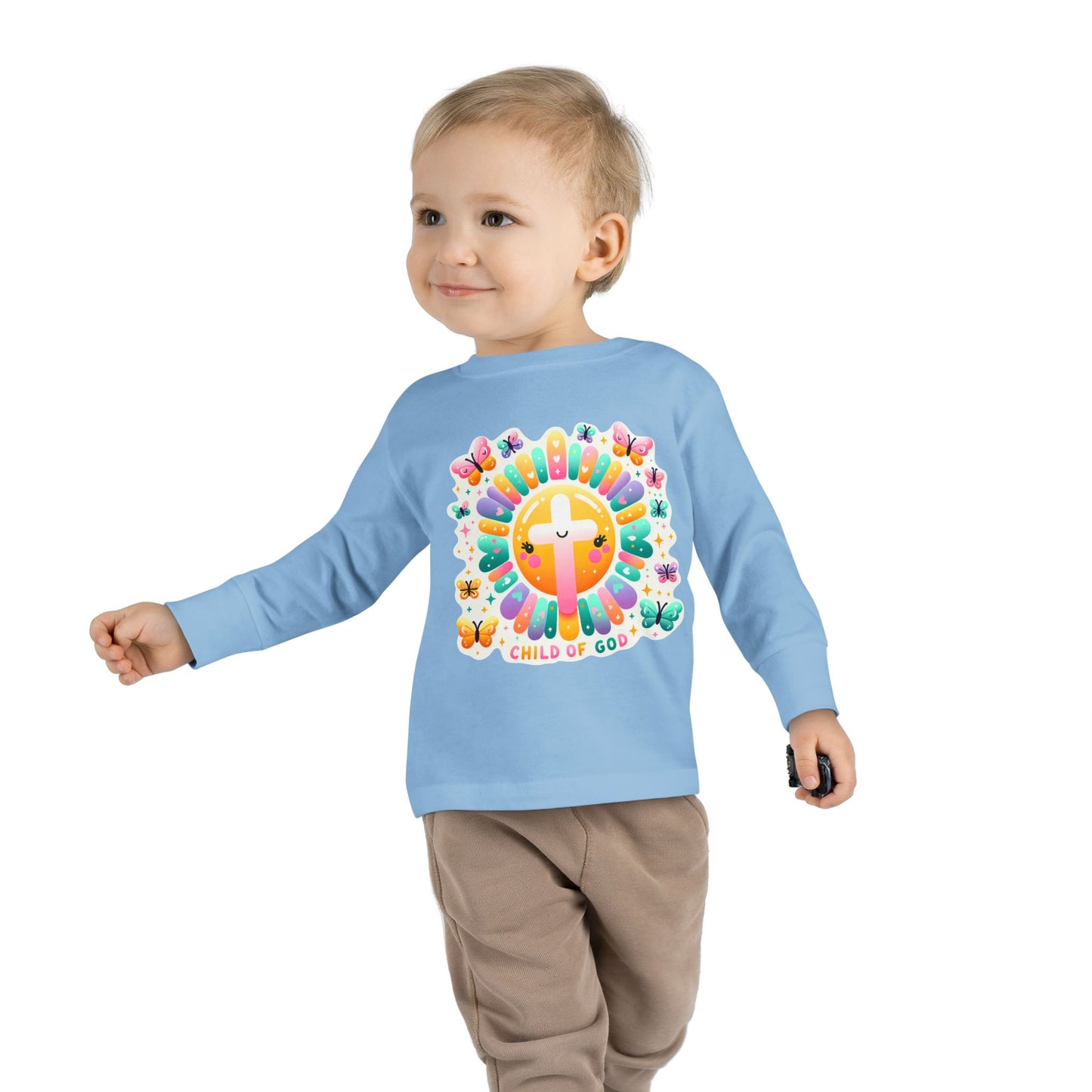 Toddler Long Sleeve Tee – Cute Christian Kids Shirt  Divine Faith Armor