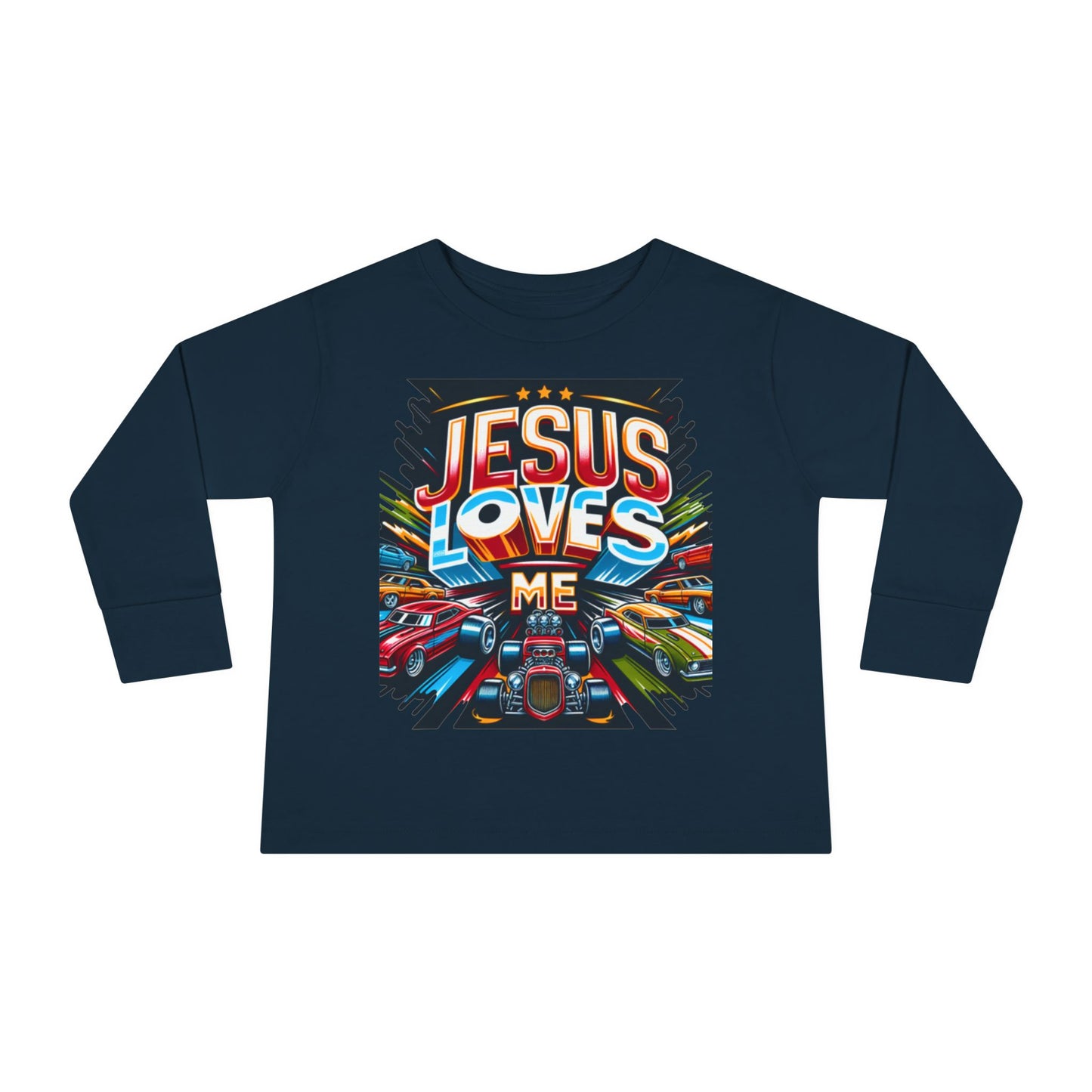 Copy of Jesus Loves Me Toddler Long Sleeve Tee - Personalized Back, Christian Kids Apparel, Perfect for Easter, Birthdays, Playdates, Everyday Wear