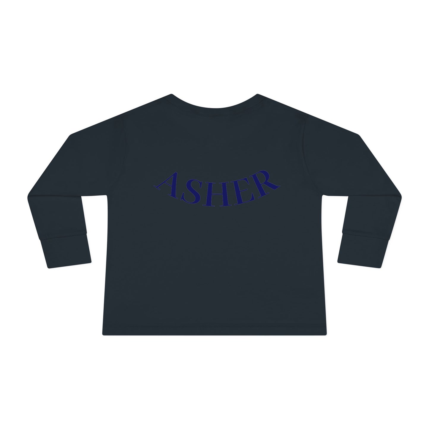 Jesus Loves Me Toddler Long Sleeve Tee Cars Design Personalized Back, Christian Kids apparel