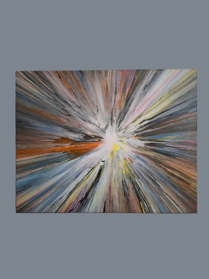 SHINE HIS LIGHT WITH!! DIVINE FAITH 714 original spin/pour art 16"x20" #521