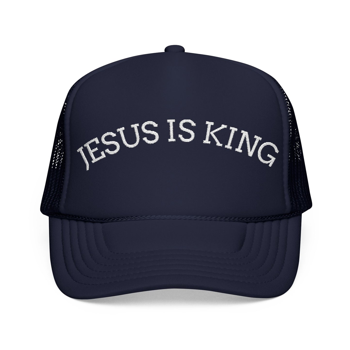 Jesus Is King Foam Trucker Hat – Christian Streetwear | Divine Faith Armor