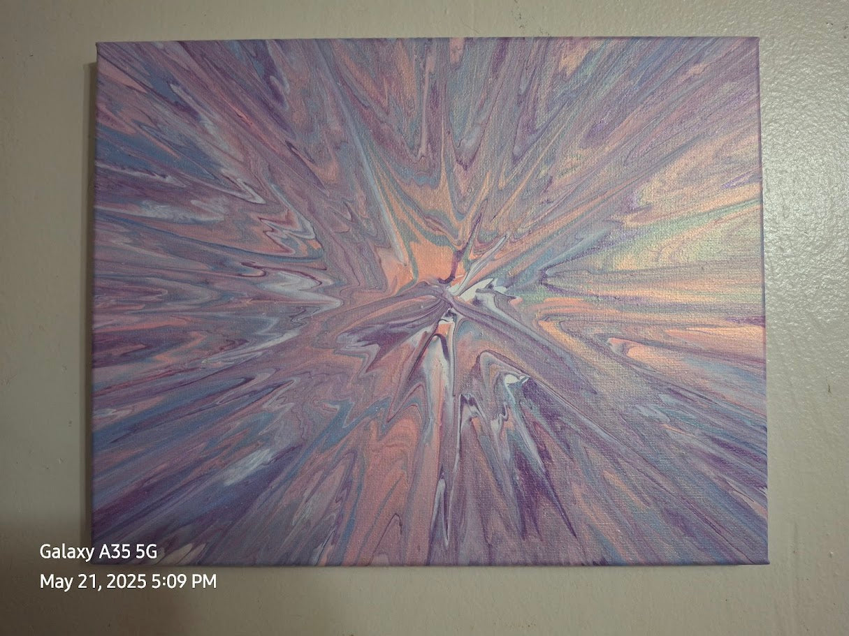 SHINE HIS LIGHT WITH!! DIVINE FAITH 714 original spin/pour art 11"x14" #520