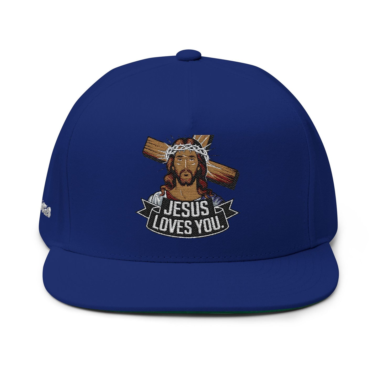 Jesus Loves You Flat Bill Cap – Christian Snapback Hat  Divine Faith Armor