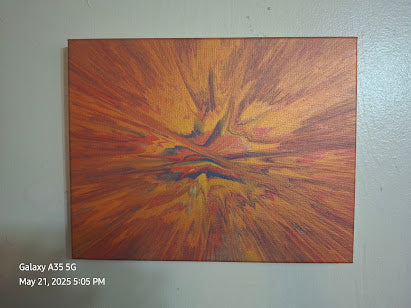 SHINE HIS LIGHT WITH!! DIVINE FAITH 714 original spin/pour art 11"x14" #526