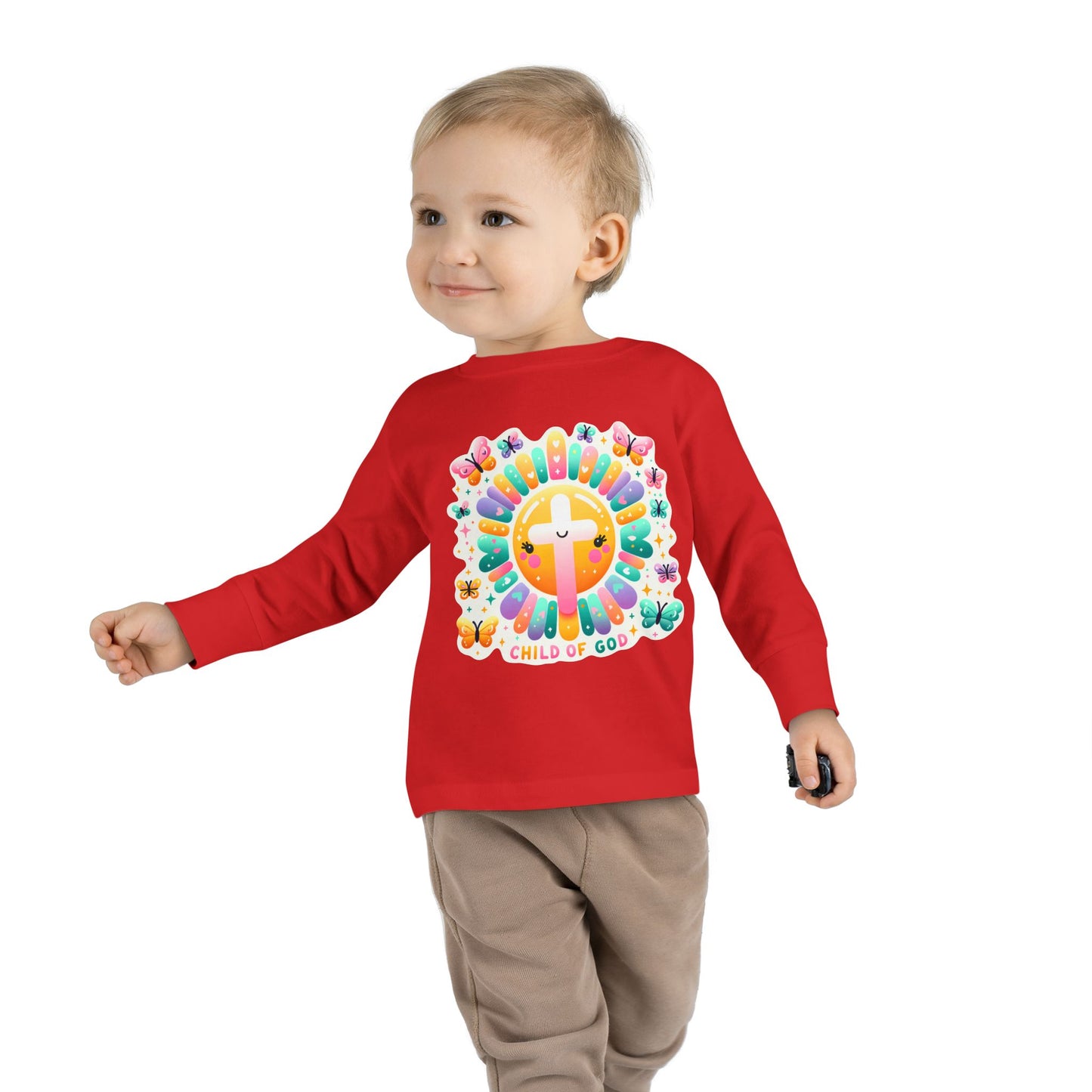 Toddler Long Sleeve Tee – Cute Christian Kids Shirt  Divine Faith Armor
