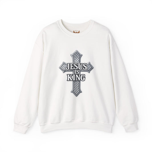 Jesus Is King Crewneck Sweatshirt Divine Faith Armor