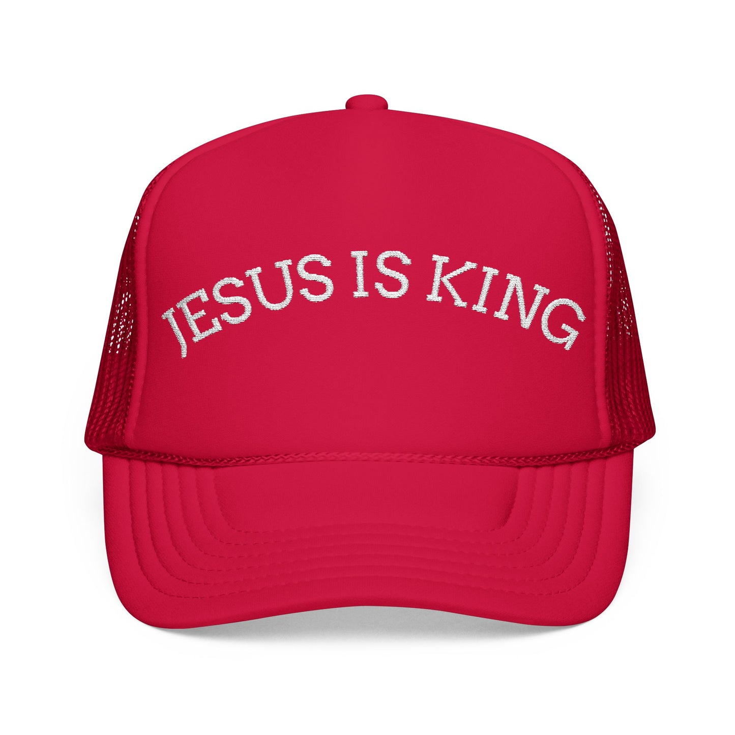 Jesus Is King Foam Trucker Hat – Christian Streetwear | Divine Faith Armor
