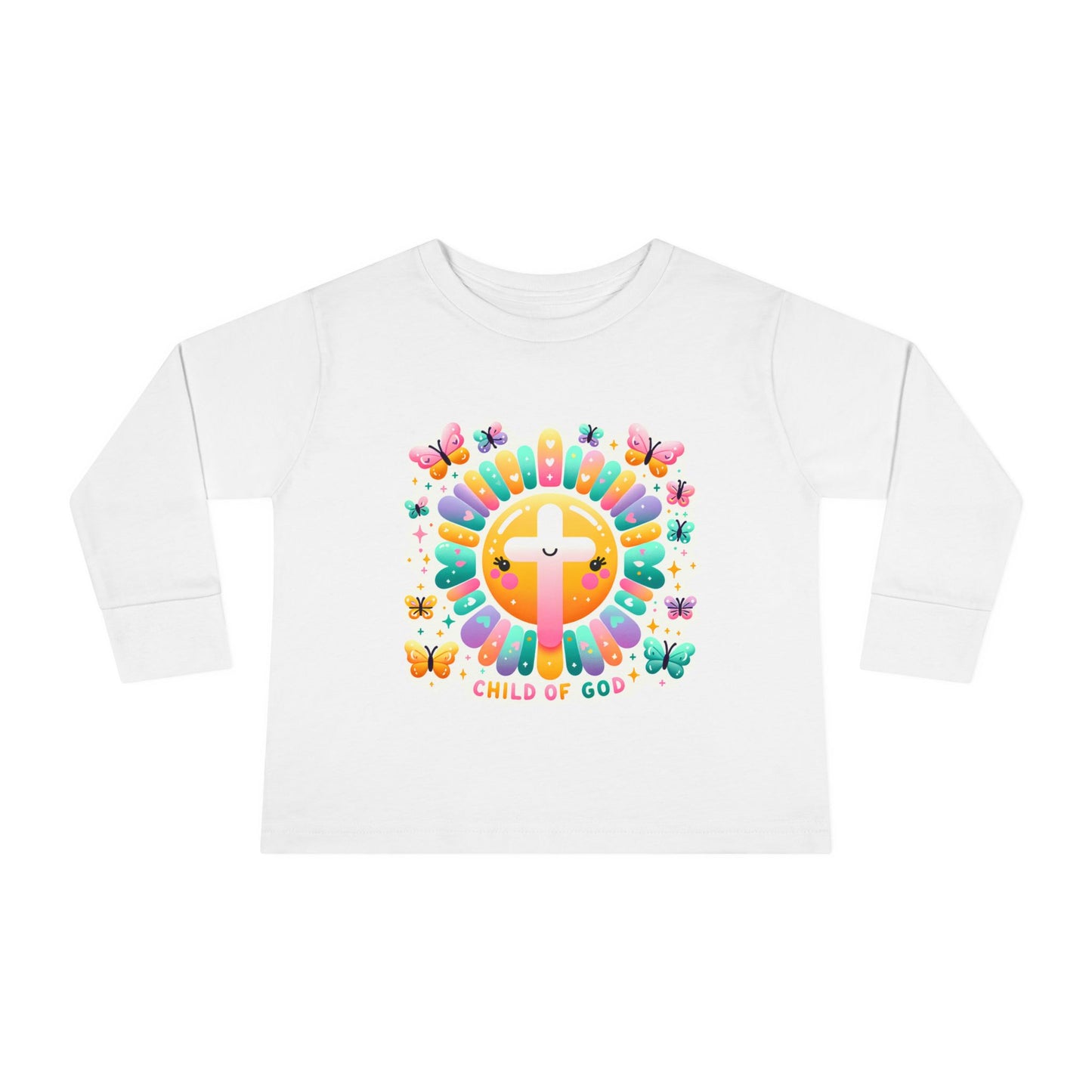 Toddler Long Sleeve Tee – Cute Christian Kids Shirt  Divine Faith Armor