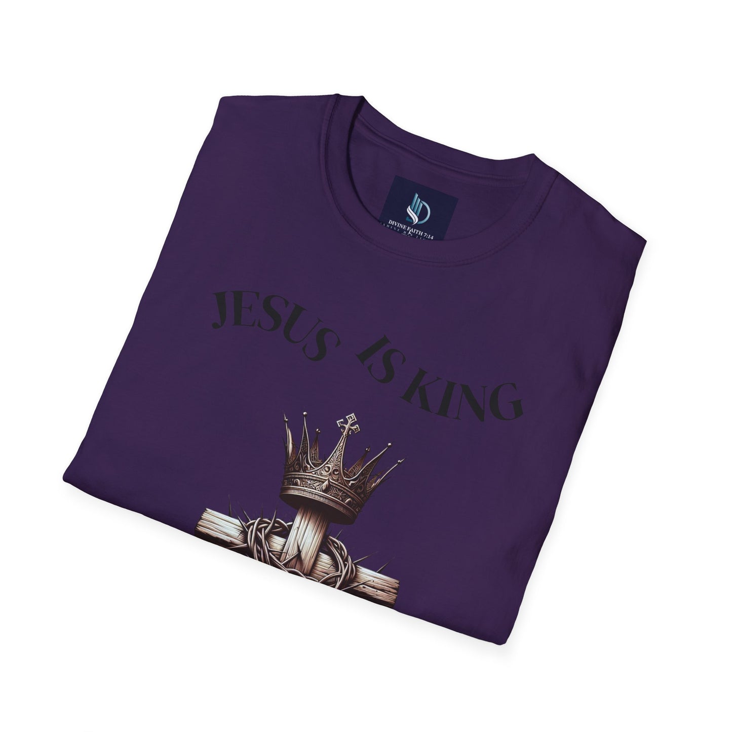 Jesus Is King Unisex Soft-Style T-Shirt – Christian Tee | Divine Faith Armor