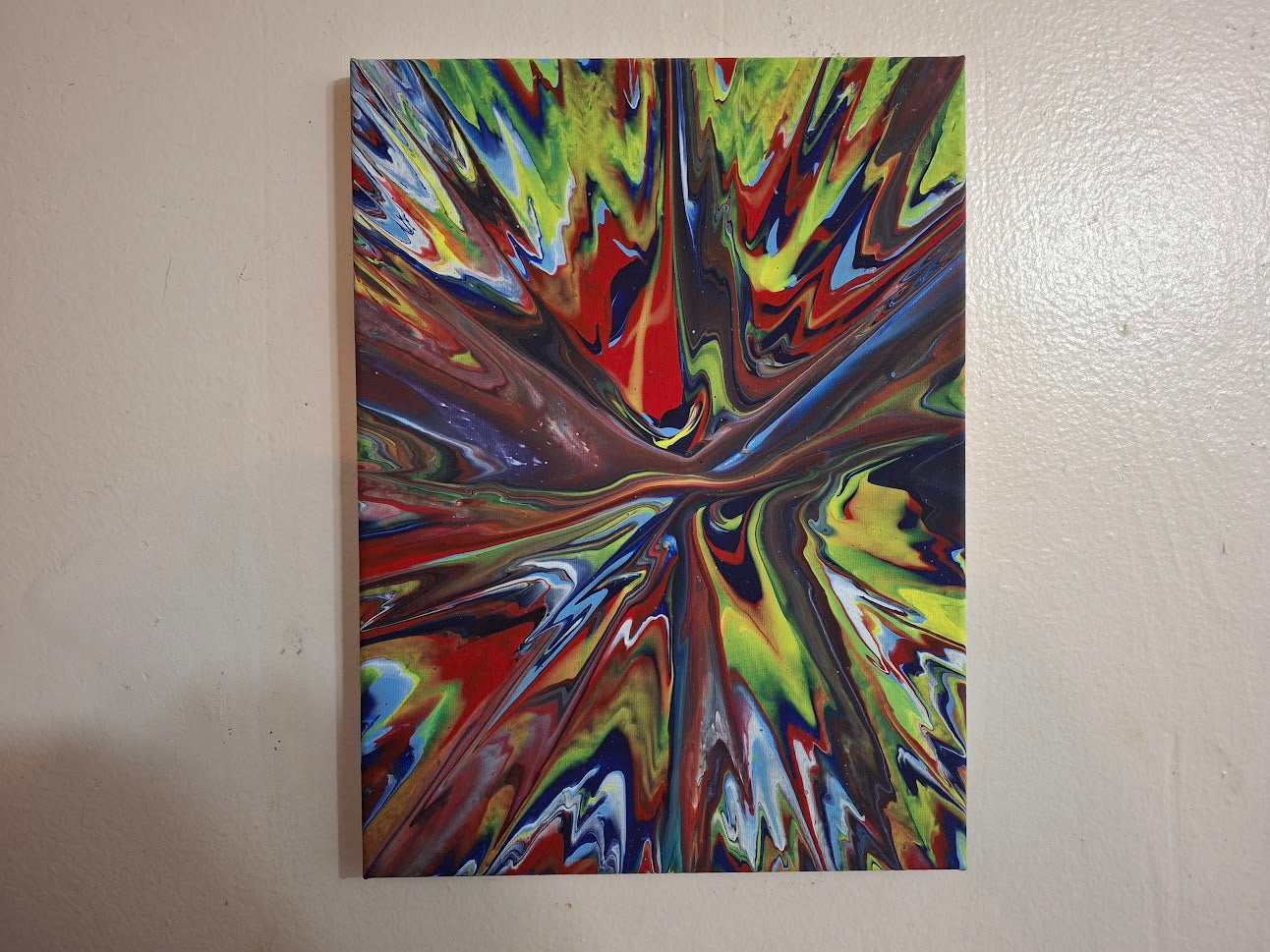 SHINE HIS LIGHT WITH!! DIVINE FAITH 714 original spin/pour art 9"x12" #600