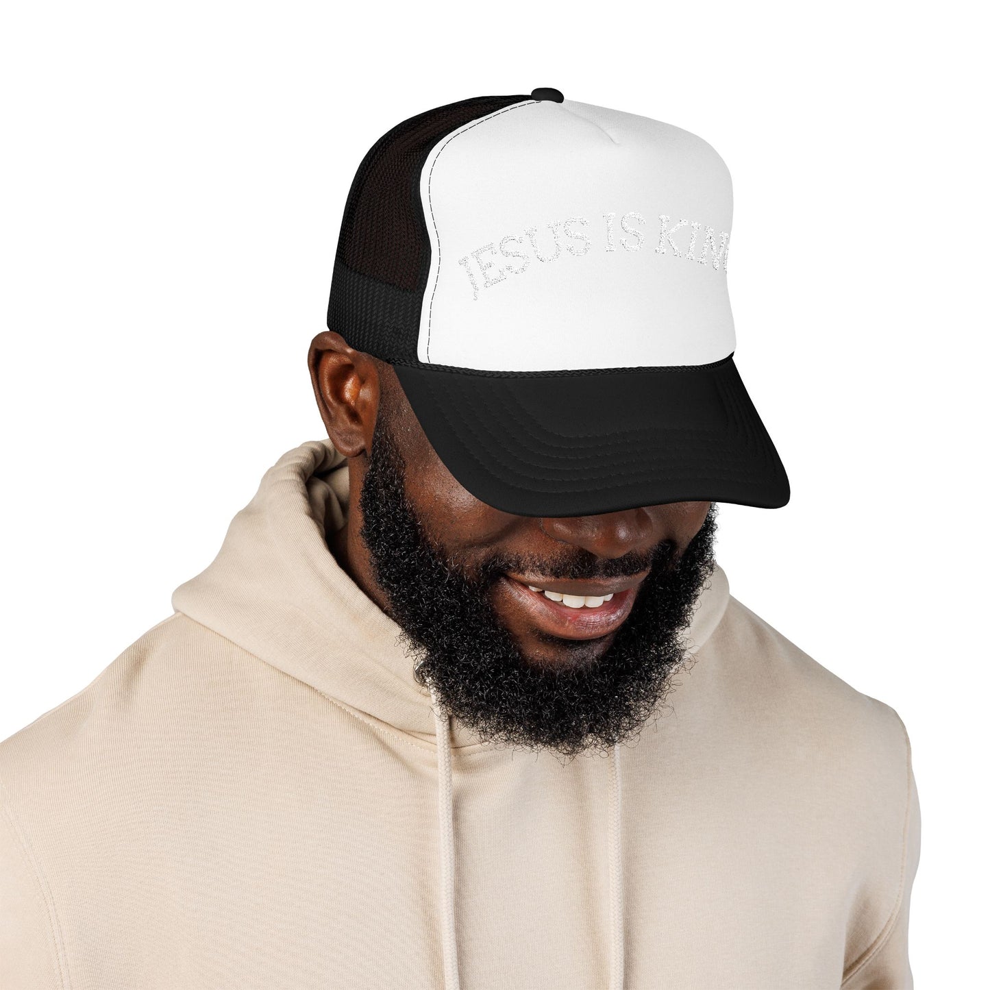Jesus Is King Foam Trucker Hat – Christian Streetwear | Divine Faith Armor