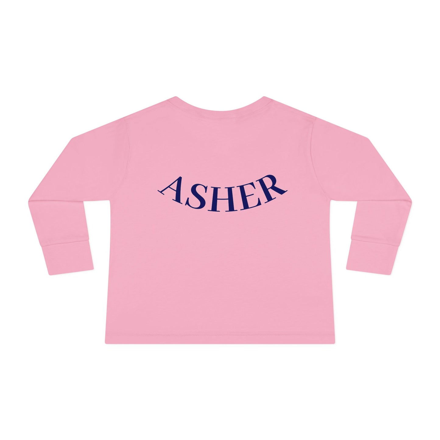 Jesus Loves Me Toddler Long Sleeve Tee Cars Design Personalized Back, Christian Kids apparel