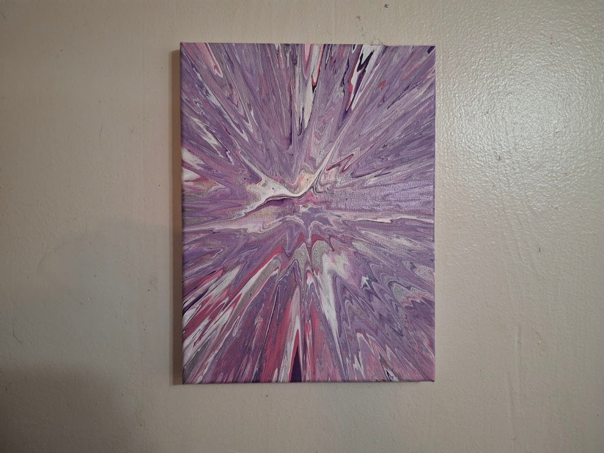 SHINE HIS LIGHT WITH!! DIVINE FAITH 714 original spin/pour art 9"x12" #606