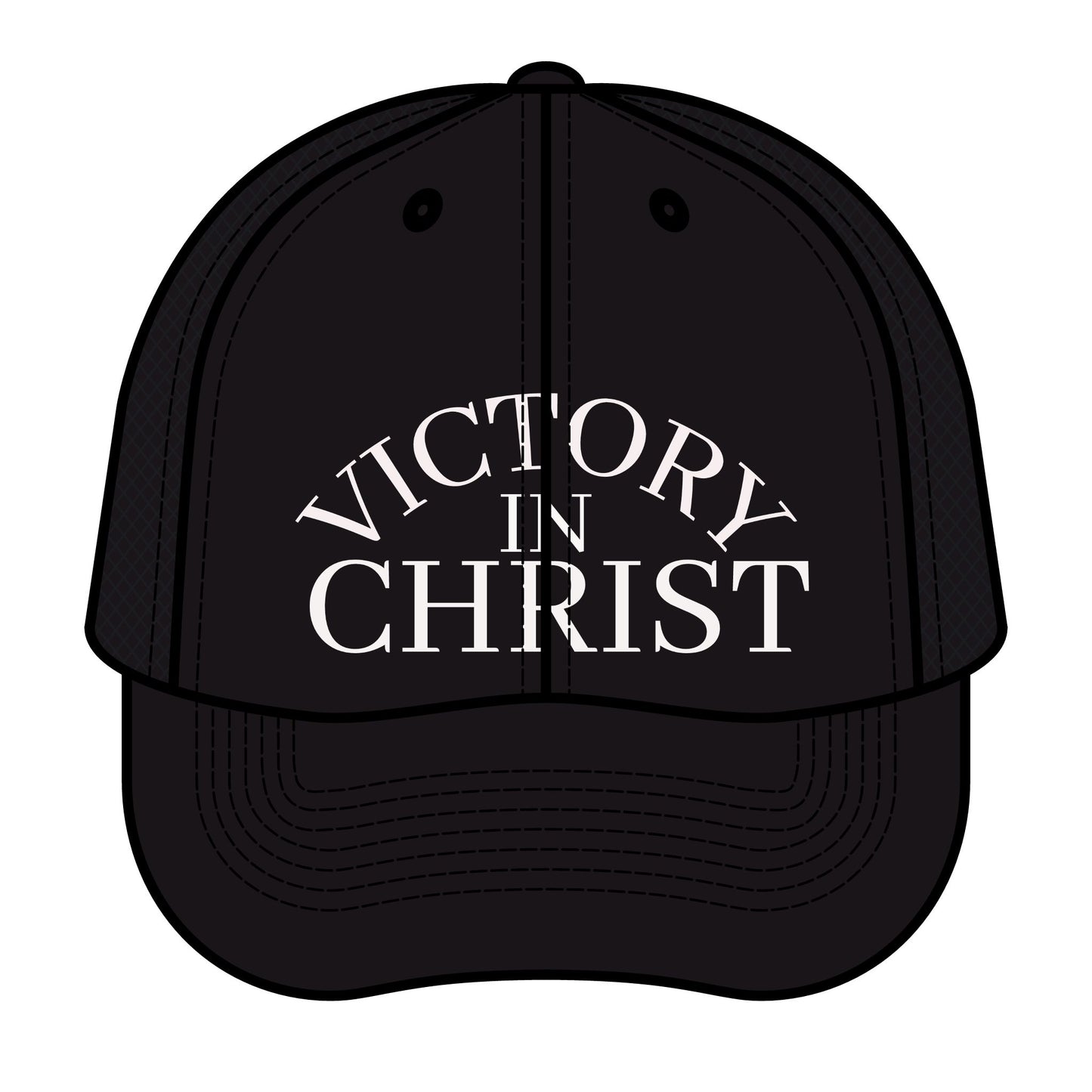 Victory in Christ Trucker Hat – Christian Faith Mesh Cap, Retro Snapback | Divine Faith Armor