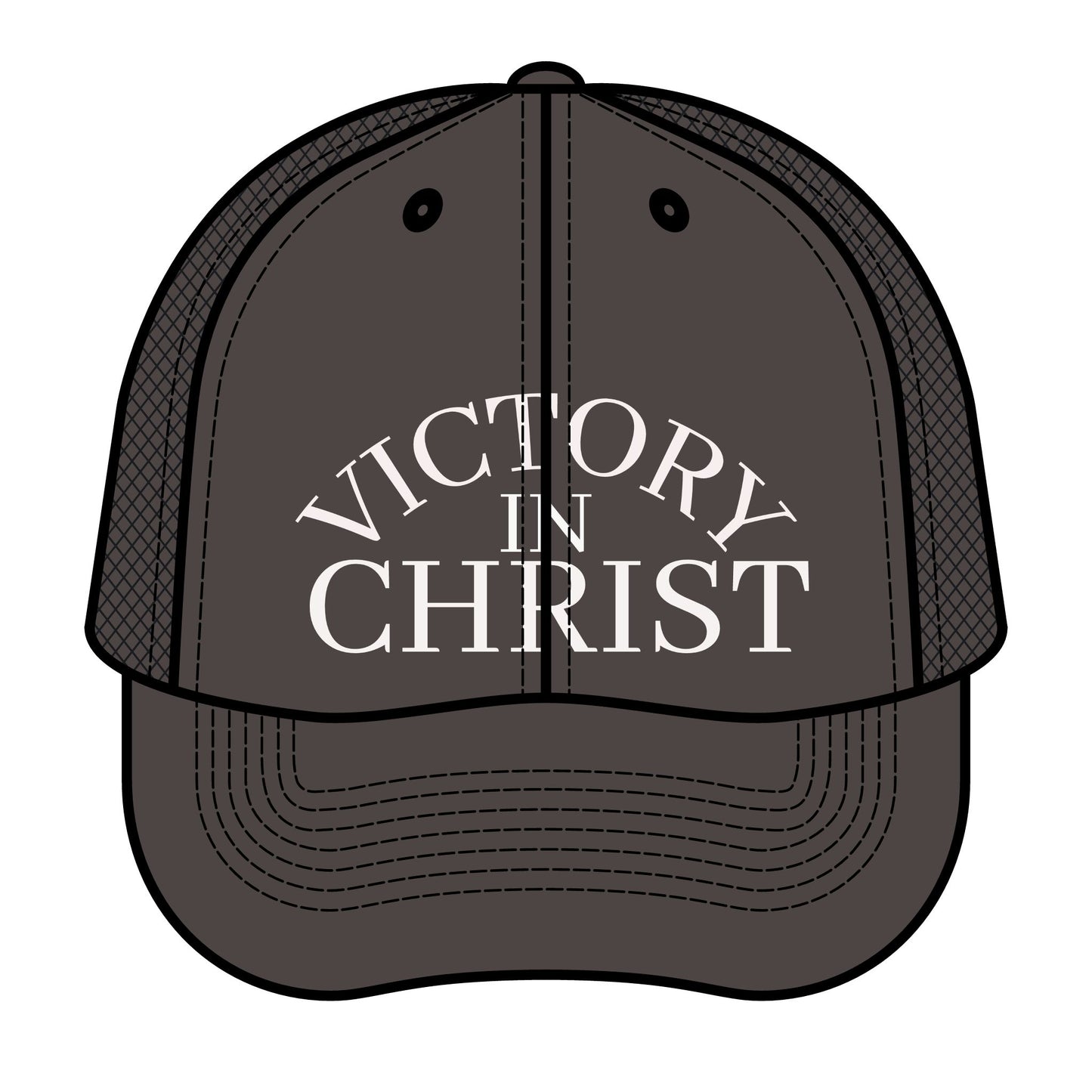 Victory in Christ Trucker Hat – Christian Faith Mesh Cap, Retro Snapback | Divine Faith Armor