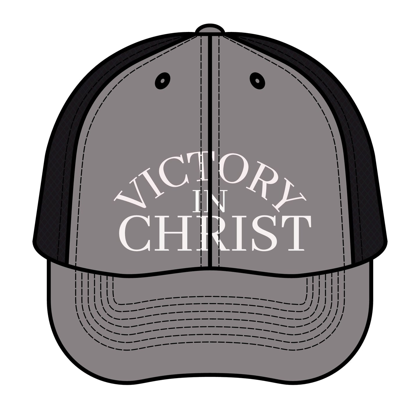 Victory in Christ Trucker Hat – Christian Faith Mesh Cap, Retro Snapback | Divine Faith Armor