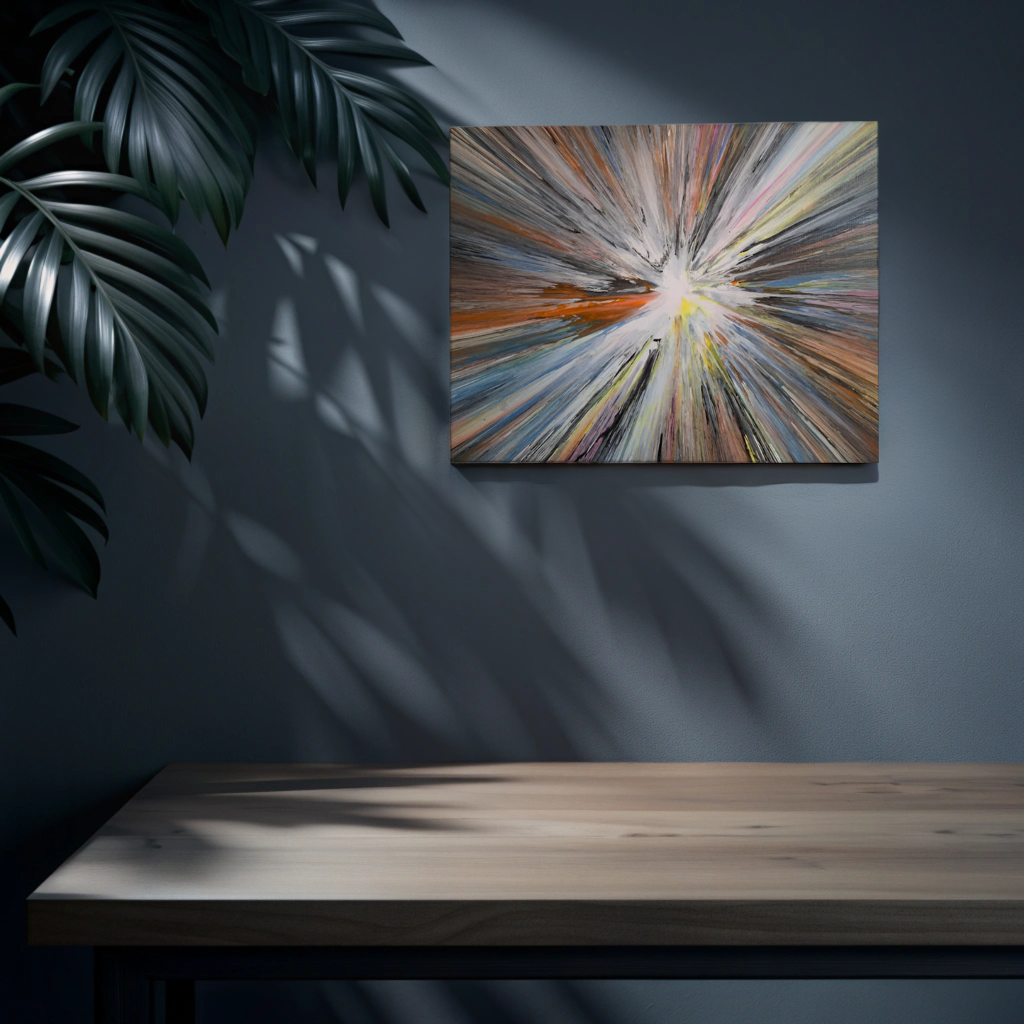 SHINE HIS LIGHT WITH!! DIVINE FAITH 714 original spin/pour art 16"x20" #521