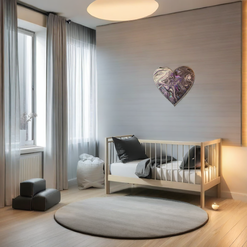 SHINE HIS LIGHT WITH!! DIVINE FAITH 714 original spin/pour art 12" Heart #15