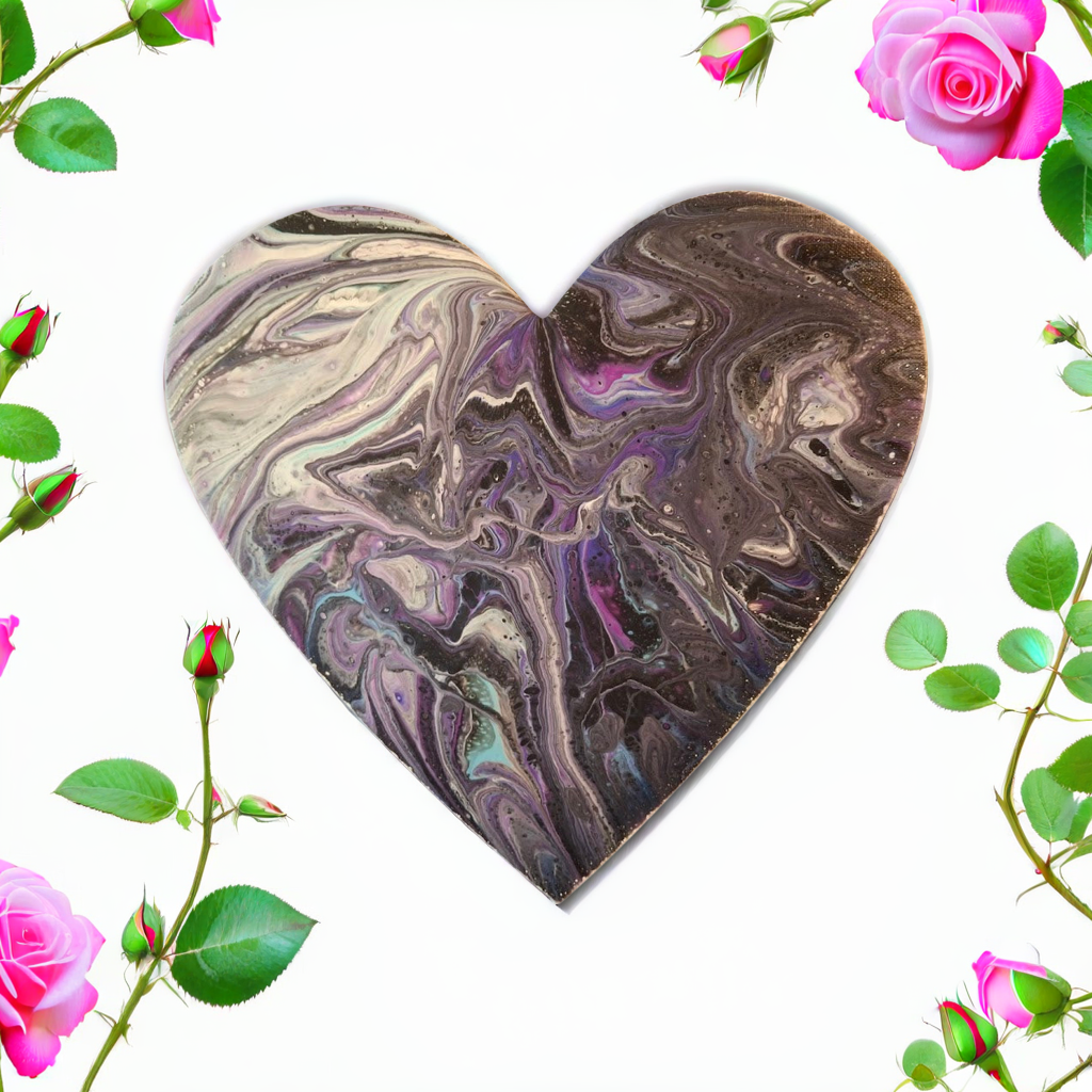 SHINE HIS LIGHT WITH!! DIVINE FAITH 714 original spin/pour art 12" Heart #15