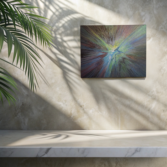 SHINE HIS LIGHT WITH!! DIVINE FAITH 714 original spin/pour art 16"x20" #19