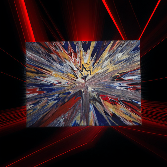 SHINE HIS LIGHT WITH!! DIVINE FAITH 714 original spin/pour art 9"x12" 2001