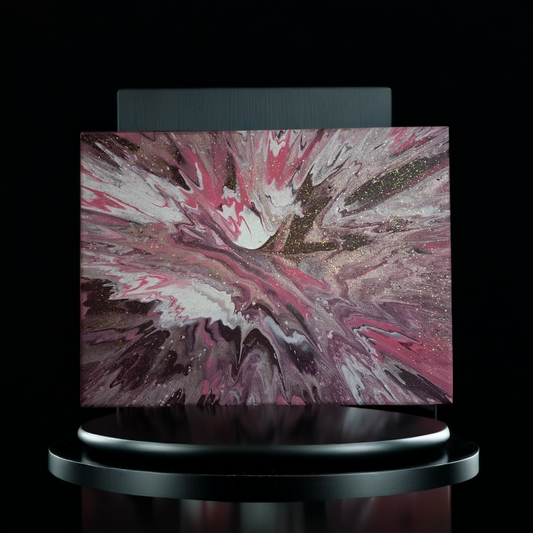 SHINE HIS LIGHT WITH!! DIVINE FAITH 714 original spin/pour art 9"x12" 2000