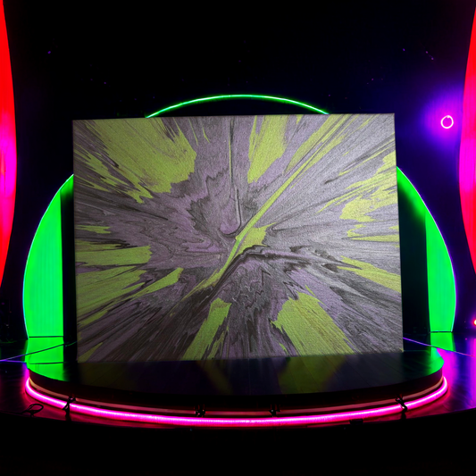 SHINE HIS LIGHT WITH!! DIVINE FAITH 714 original spin/pour art 9"x12" #1970