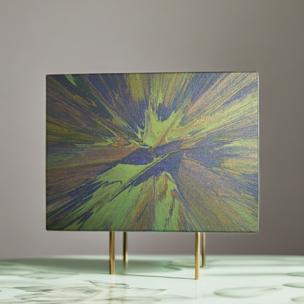 SHINE HIS LIGHT WITH!! DIVINE FAITH 714 original spin/pour art 9"x12" #31