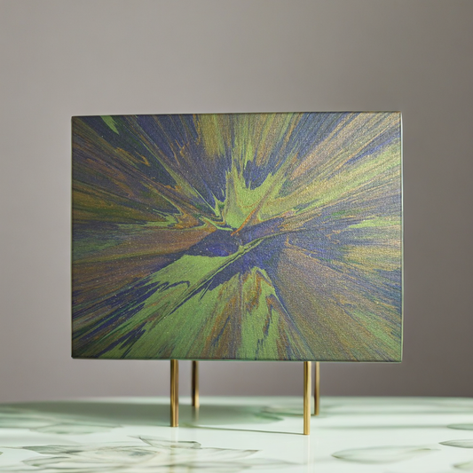 SHINE HIS LIGHT WITH!! DIVINE FAITH 714 original spin/pour art 9"x12" #31