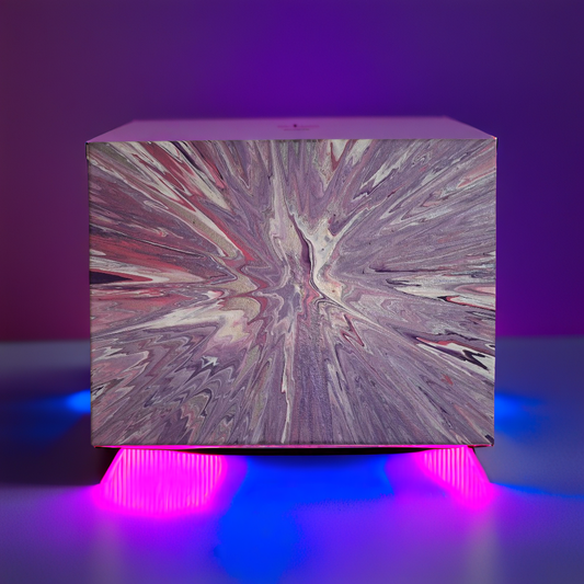 SHINE HIS LIGHT WITH!! DIVINE FAITH 714 original spin/pour art 9"x12" #606