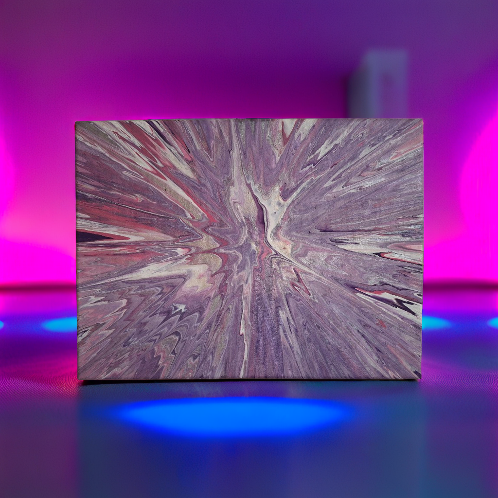 SHINE HIS LIGHT WITH!! DIVINE FAITH 714 original spin/pour art 9"x12" #606