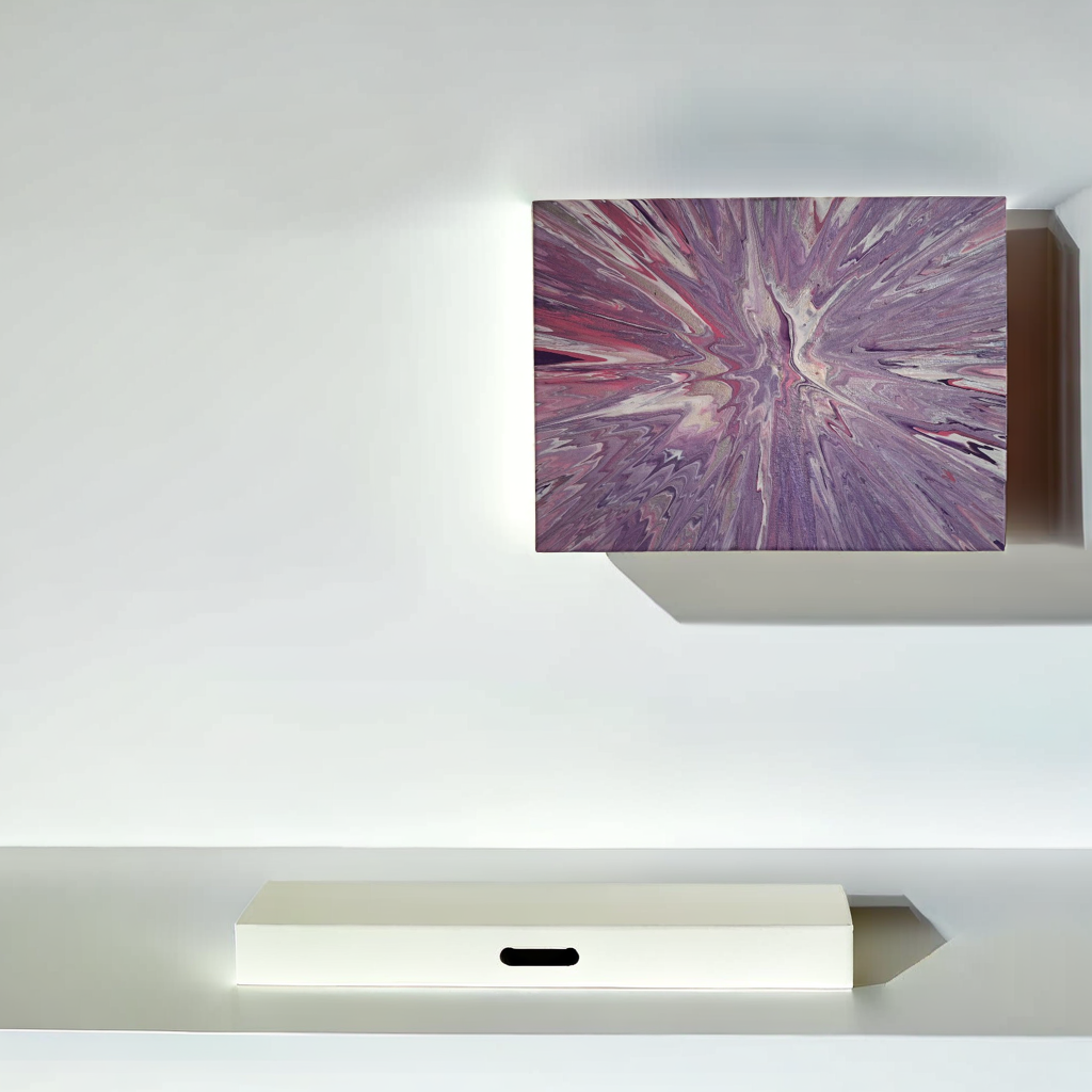 SHINE HIS LIGHT WITH!! DIVINE FAITH 714 original spin/pour art 9"x12" #606