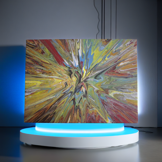 SHINE HIS LIGHT WITH!! DIVINE FAITH 714 original spin/pour art 9"x12" #810