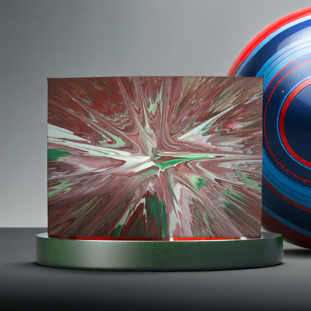 SHINE HIS LIGHT WITH!! DIVINE FAITH 714 original spin/pour art 9"x12" #803